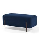 Ver imagem 1 de Puff Decorativo 90cm Base Aço Status B-304 Veludo Azul Marinho