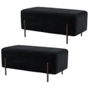 Ver imagem 1 de Kit 2 Puffs Decorativos 90cm Base Aço Status B-300 Veludo Preto