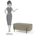 Ver imagem 4 de Kit 2 Puffs Decorativos 90cm Base Aço Status B-309 Veludo Bege