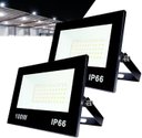 Ver imagem 1 de Kit 2 Refletores Led 100w Bivolt Holofote Externo Branco Frio Econômico