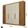 Guarda Roupa Casal 6 Portas 8 Gavetas Santoro Ripado Móveis Novo Horizonte - Cumaru Fendi Ripado - 2