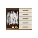Ver imagem 3 de Cômoda Solteiro Málaga Gold 2 Portas e 5 Gavetas C/ Pés Jatoba/areia - Santos Andirá