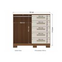Ver imagem 2 de Cômoda Solteiro Málaga Gold 2 Portas e 5 Gavetas C/ Pés Jatoba/areia - Santos Andirá