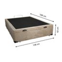 Ver imagem 4 de Cama Box Baú Casal Blindado Suede Bege com Pistão a Gás
