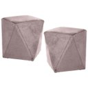 Ver imagem 1 de Kit 2 Puffs Decorativos Ametista B-305 Veludo Rosê