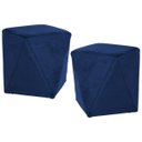 Ver imagem 1 de Kit 2 Puffs Decorativos Ametista B-304 Veludo Azul Marinho