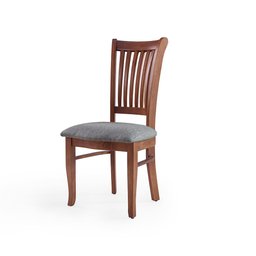 Kit 4 Cadeiras Decorativa Sala de Jantar Madeira Maciça Bakeri Linho Cinza/Imbuia - Gran Belo - 2