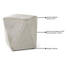 Ver imagem 3 de Kit 2 Puffs Decorativos Ametista B-309 Veludo Bege Claro