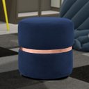 Ver imagem 2 de Puff Decorativo com Cinto Rosê Round B-287 Veludo Marinho