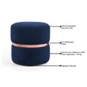 Ver imagem 3 de Puff Decorativo com Cinto Rosê Round B-287 Veludo Marinho