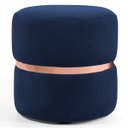Ver imagem 1 de Puff Decorativo com Cinto Rosê Round B-287 Veludo Marinho