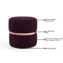 Ver imagem 3 de Puff Decorativo com Cinto Rosê Round B-278 Veludo Marsala