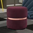 Ver imagem 2 de Puff Decorativo com Cinto Rosê Round B-278 Veludo Marsala