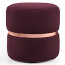 Ver imagem 1 de Puff Decorativo com Cinto Rosê Round B-278 Veludo Marsala