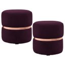 Ver imagem 1 de Kit 2 Puffs Decorativos com Cinto Rosê Round B-292 Veludo Uva
