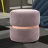 Kit 2 Puffs Decorativos com Cinto Rosê Round B-305 Veludo Marinho - 2
