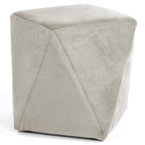 Puff Decorativo Ametista B-309 Veludo Bege Claro