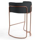 Ver imagem 5 de Kit 4 Banquetas Decorativas Base Aço Cobre Betina C-465 Linho Chumbo - Domi