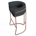 Ver imagem 3 de Kit 4 Banquetas Decorativas Base Aço Cobre Betina C-465 Linho Chumbo - Domi