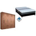 Ver imagem 1 de Cama Box Casal + Colchão Class Castor + Guarda Roupa Master 8.6 Atacama