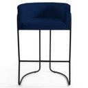 Ver imagem 2 de Kit 4 Banquetas Decorativas Base Aço Preto Betina B-304 Veludo Azul Marinho - Domi
