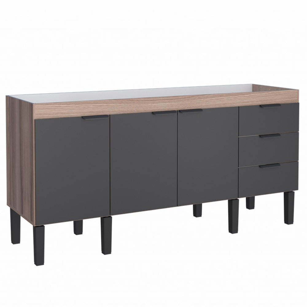 Gabinete em Madeira Flamingo Cozinha 1,80 Tamarindo Preto Cozimax ...
