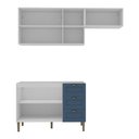 Ver imagem 4 de Armário de Cozinha Americana Modulada 190cm com Balcão para Pia Multimóveis CR20493 Branco/Azul