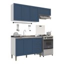 Ver imagem 2 de Armário de Cozinha Americana Modulada 190cm com Balcão para Pia Multimóveis CR20493 Branco/Azul