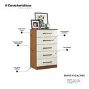 Ver imagem 3 de Cômoda Quarto com 05 Gavetas Atacama Off White - Desk Design