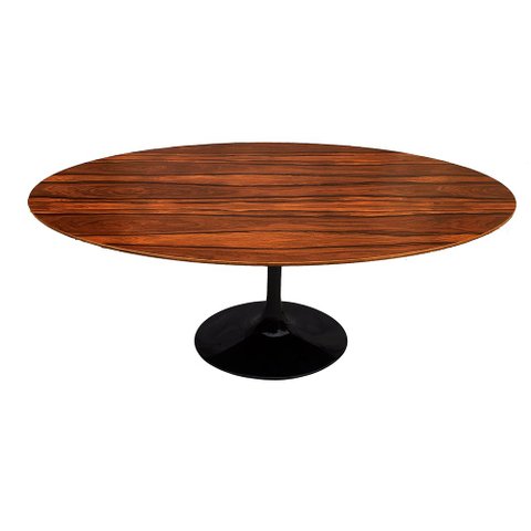 Mesa Saarinen Oval Pau Ferro 198x122cm - Base Preta mgsaarinen