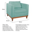 Ver imagem 5 de Kit Sofá 3 Lugares e 2 Poltronas Europa 180 cm Estilo Conforto e Elegância Suede Azulo Tiffany - ADJ