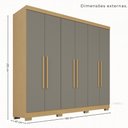 Ver imagem 2 de Guarda-Roupa Casal com 6 Portas 180cm Multimóveis Madeirado/Cinza