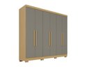 Ver imagem 4 de Guarda-Roupa Casal com 6 Portas 180cm Multimóveis Madeirado/Cinza
