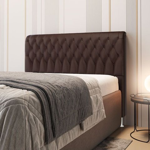 Cabeceira Bellatrix 160 Queen Courino Marrom Aradecor