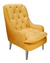Ver imagem 1 de Poltrona Decorativa Lille Pés Cromados Suede Mostarda Dominic Decor