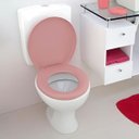 Ver imagem 6 de Assento Vaso Sanitário Tampa Oval Almofadado Rosa | Astra