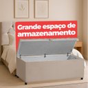 Ver imagem 3 de Cabeceira Queen Paris Estofada Painel com Recamier Baú 150cm para Cama Box Bege - Arkell