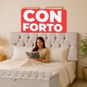 Ver imagem 4 de Cabeceira Queen Paris Estofada Painel com Recamier Baú 150cm para Cama Box Bege - Arkell