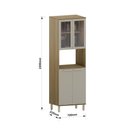 Ver imagem 4 de Paneleiro 70 Cm 4 Portas com Vidro e 2 Nichos para Microondas Isis Luciane Móveis