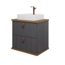 Ver imagem 1 de Gabinete de Banheiro Milano com Cuba 60cm Titanium/freijo - Mgm