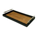 Ver imagem 2 de Bandeja Retangular Café da Manhã com Alça Inox 25x46cm Preto/imbuia - Arkell
