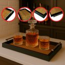 Ver imagem 3 de Bandeja Retangular Café da Manhã com Alça Inox 25x46cm Preto/imbuia - Arkell