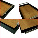 Ver imagem 5 de Bandeja Retangular Café da Manhã com Alça Inox 25x46cm Preto/imbuia - Arkell