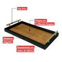 Ver imagem 4 de Bandeja Retangular Café da Manhã com Alça Inox 25x46cm Preto/imbuia - Arkell