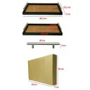 Ver imagem 7 de Bandeja Retangular Café da Manhã com Alça Inox 25x46cm Preto/imbuia - Arkell