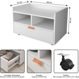 Gabinete para Banheiro Berlim:preto - 2