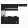 Kit Cozinha Compacta Suspensa com Balcão 8 Portas 2 Gavetas Júlia Preto - Poquema - 1
