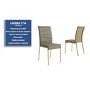 Ver imagem 3 de Cadeira Sala de Jantar Wave 1754 Kit 4 Un Dourado/linho Bamboo/courano Bamboo/noce - Carraro