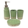 Kit Banheiro Lavabo Porta Escova Sabonete Liquído 4 Peças - 1
