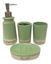 Ver imagem 1 de Kit Banheiro Lavabo Porta Escova Sabonete Liquído 4 Peças